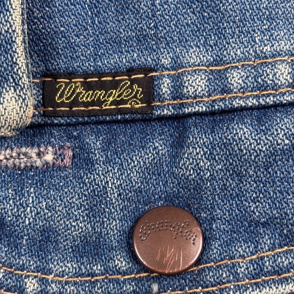 Wrangler Trucker Jacket 126MJ Mens 42 M-L Blue No-Fault Denim USA 70s Sanforset - Picture 10 of 12